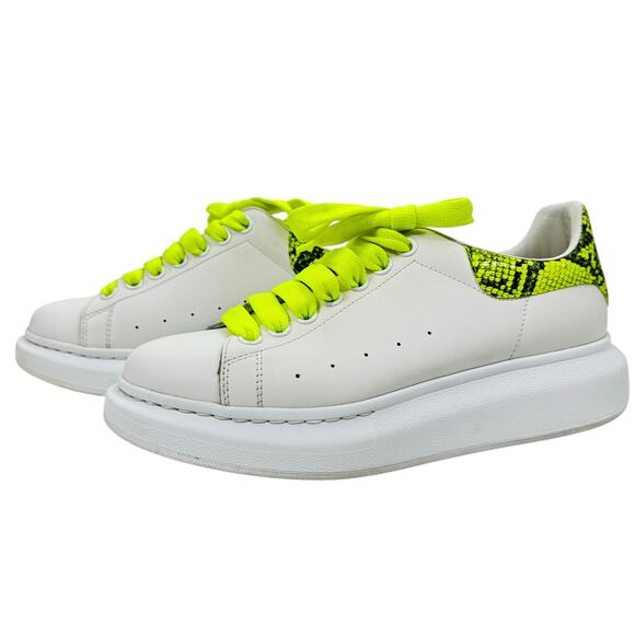 ALexander Mcqueen Oversized Python Print Sneakers Leather White Size 40.5 - Picture 3 of 11